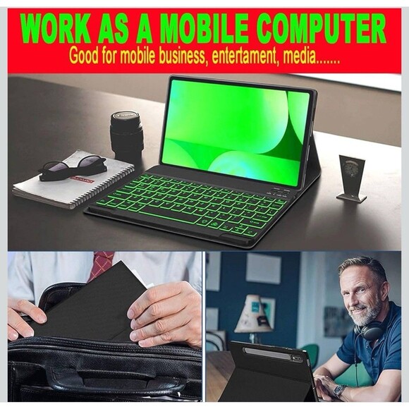 Galaxy Tab A9 Plus Case with Keyboard 5G 11 Inch Black Magnetic Bluetooth - Picture 6 of 6